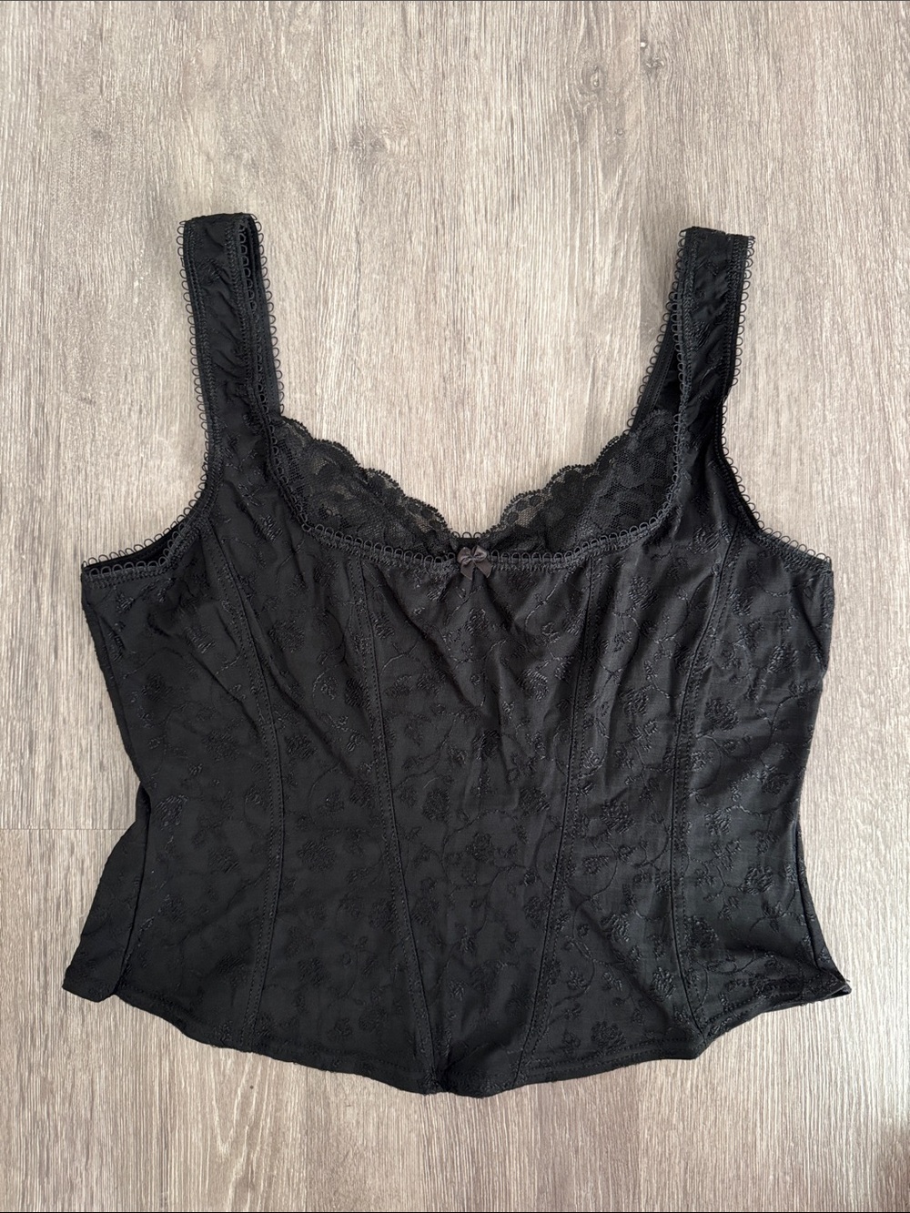 Arianne Black Lace Trim Cami Top